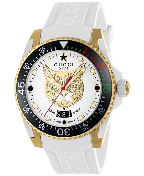 gucci white rubber strap watch